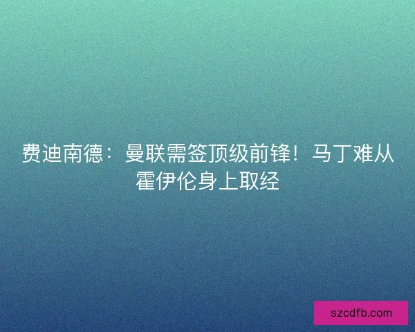 费迪南德：曼联需签顶级前锋！马丁难从霍伊伦身上取经
